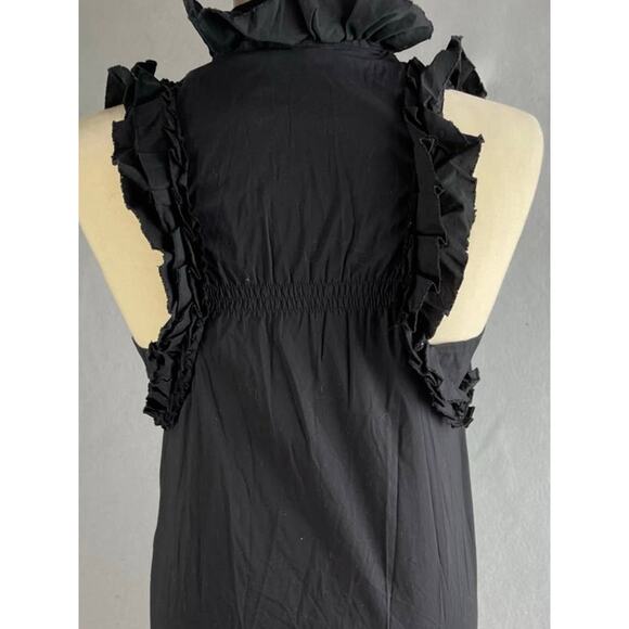 BCBGMAXAZRIA Women's Size XXS Ruffle Sleeveless Button-Down Shirt - Picture 9 of 10